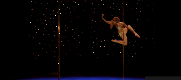 video image of woman performing on stage at Australian Amateur Pole Competition